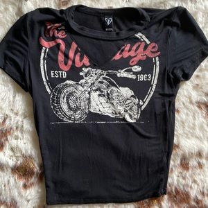 Windsor black v neck biker t shirt small
